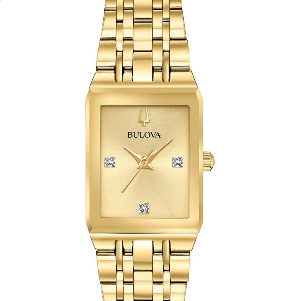 New Bulova All Gold Rectangular Ladies watch